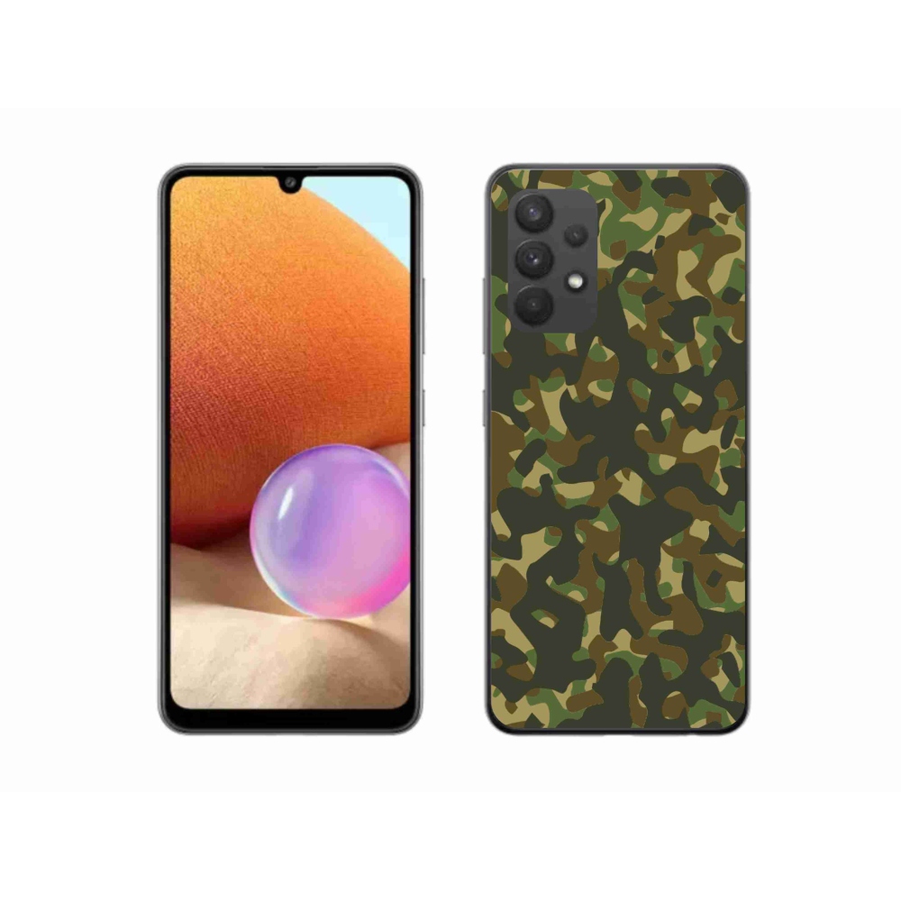 Gelový kryt mmCase na Samsung Galaxy A32 4G - maskáčový vzor 1