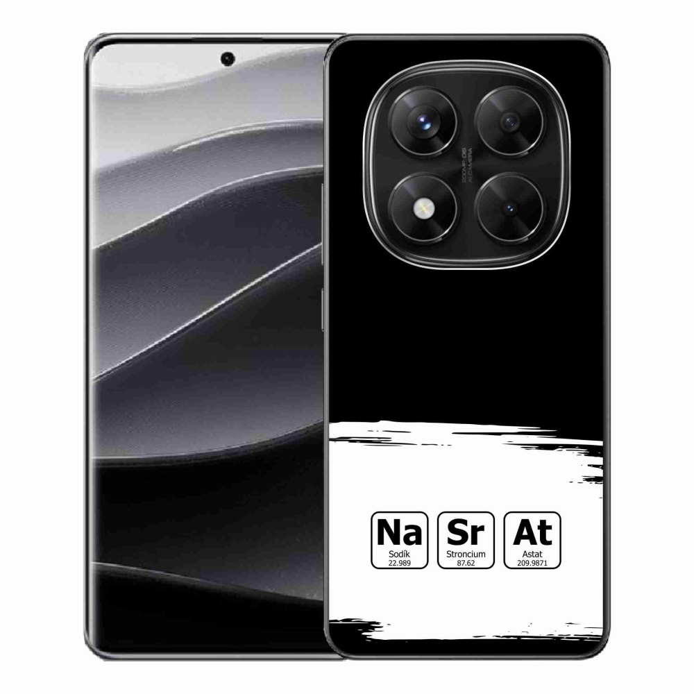 Gelový kryt mmCase na Xiaomi Redmi Note 14 Pro 5G/Poco X7 5G - chemické prvky bíločerné pozadí