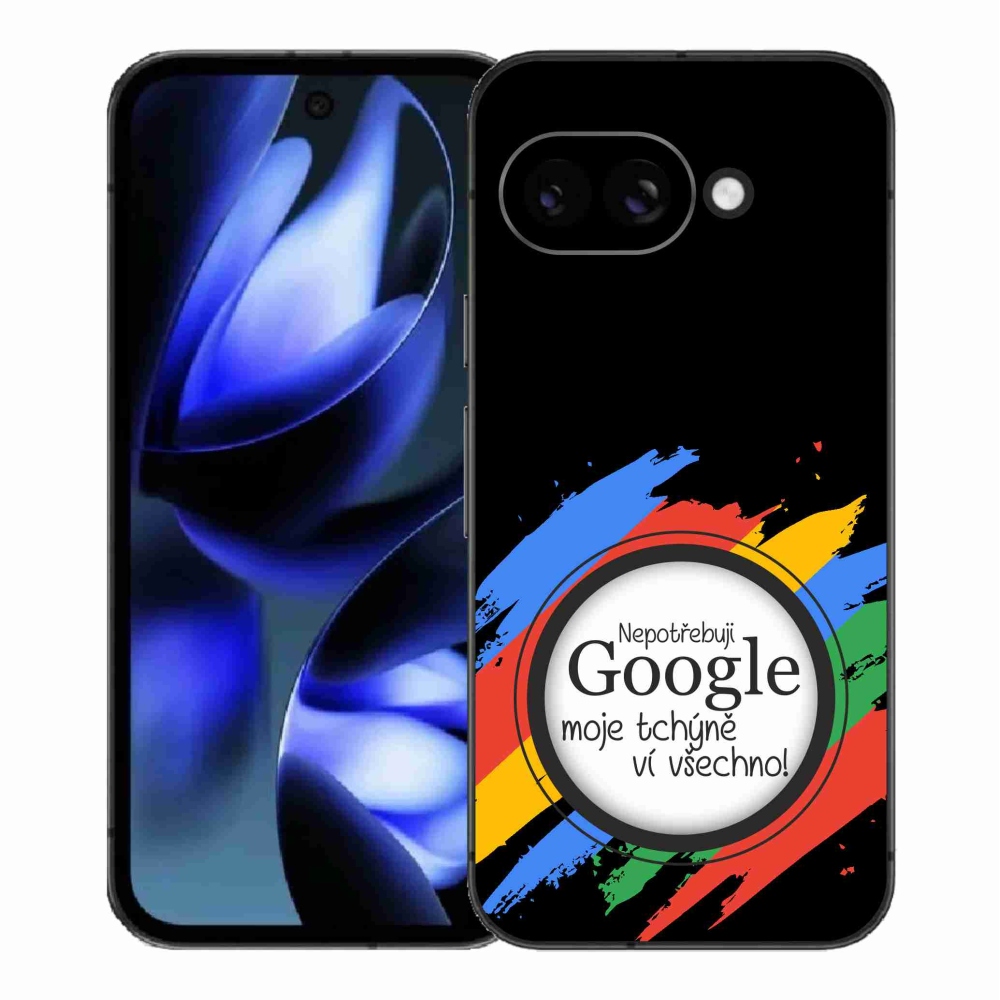 Gelový kryt mmCase na Google Pixel 9a - tchýně ví všechno černé pozadí