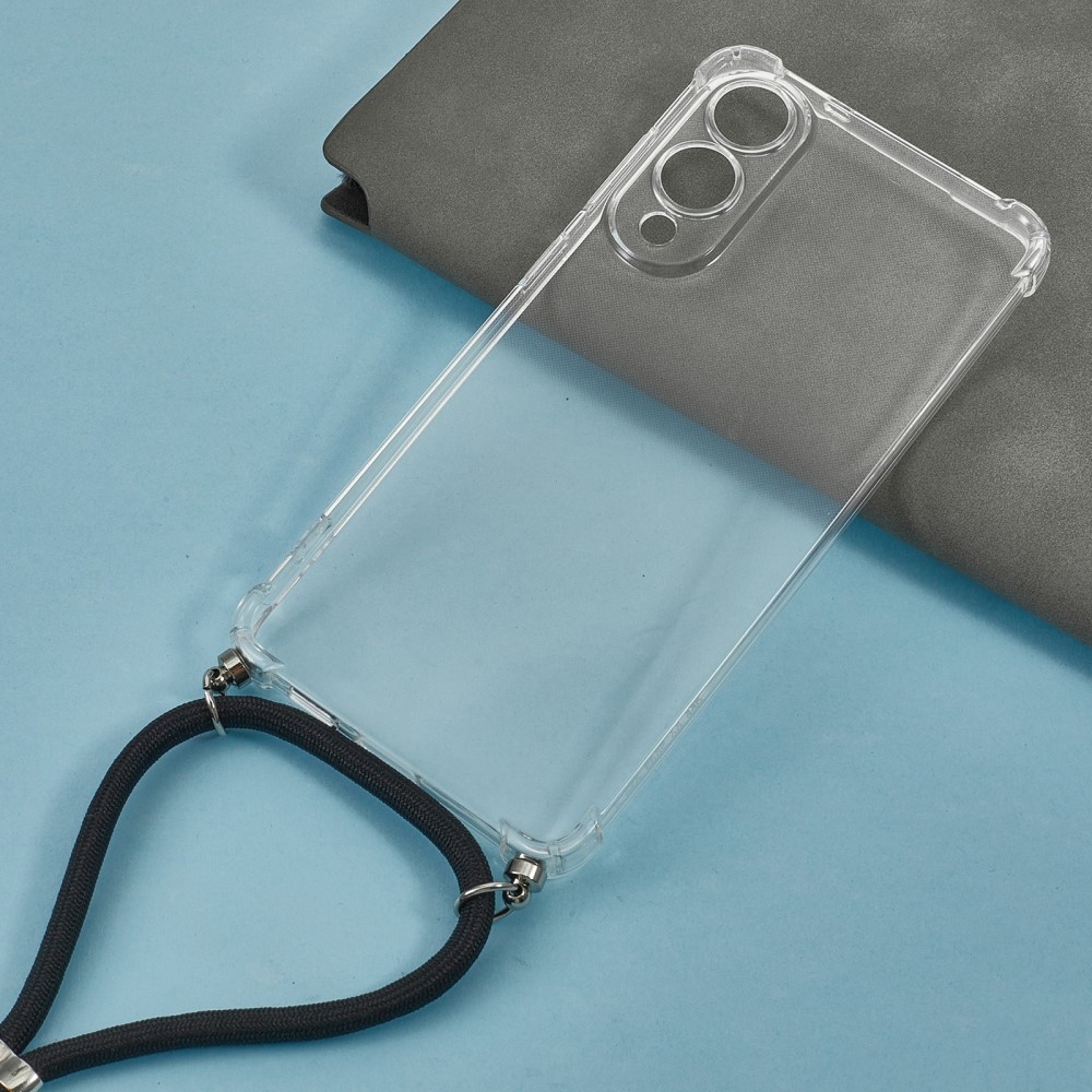Průhledný gelový obal se šňůrkou na Samsung Galaxy S25 Edge