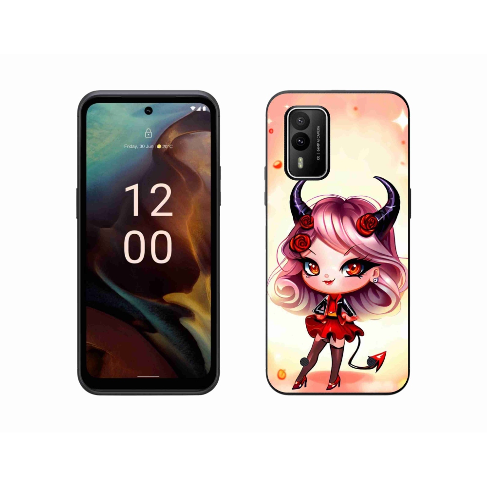 Gelový kryt mmCase na Nokia XR21 - kreslená čertice
