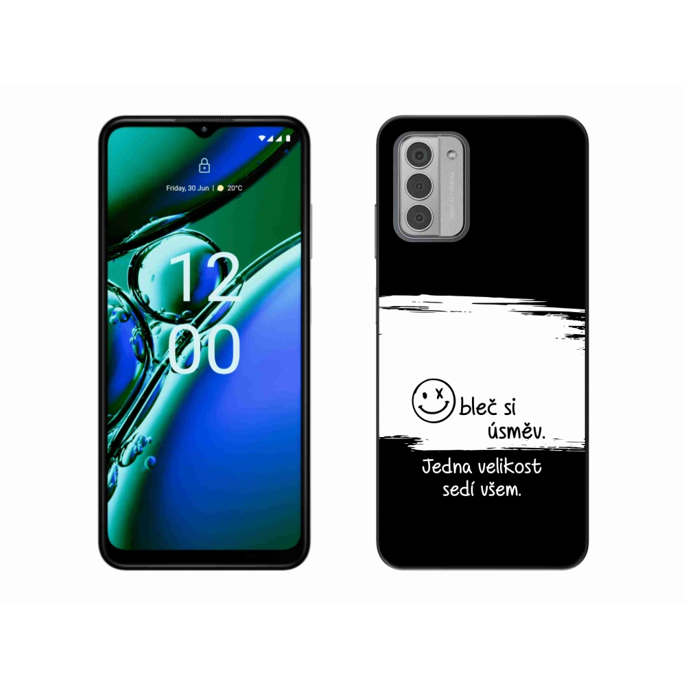 Gelový kryt mmCase na Nokia G42 - vtipný text 8 bíločerné pozadí