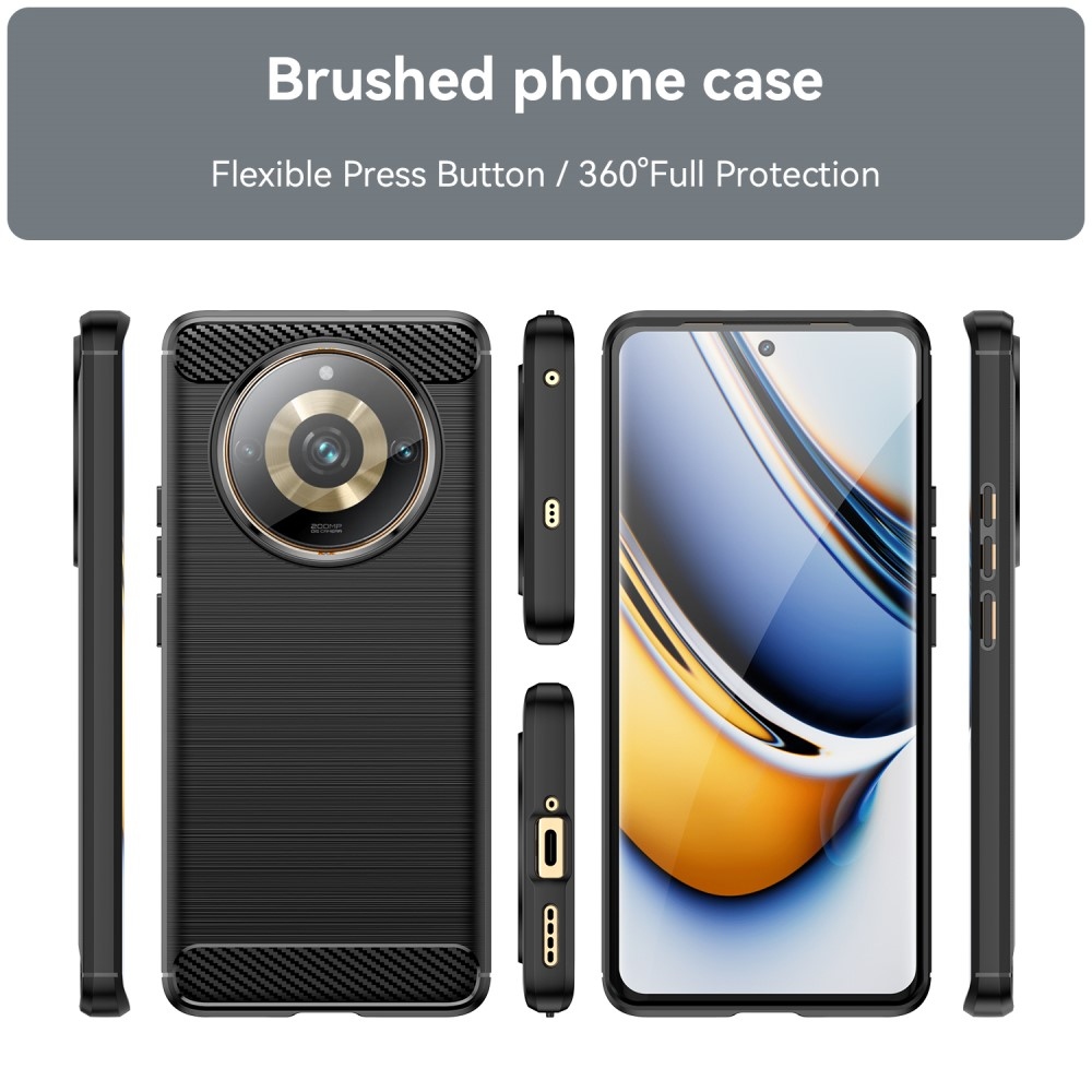 Carbon odolný gelový obal na Realme 11 Pro 5G/11 Pro+ 5G - černý
