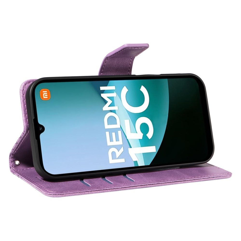 Grids knížkové pouzdro na Xiaomi Redmi 15C 4G/5G (173mm) - světlefialové