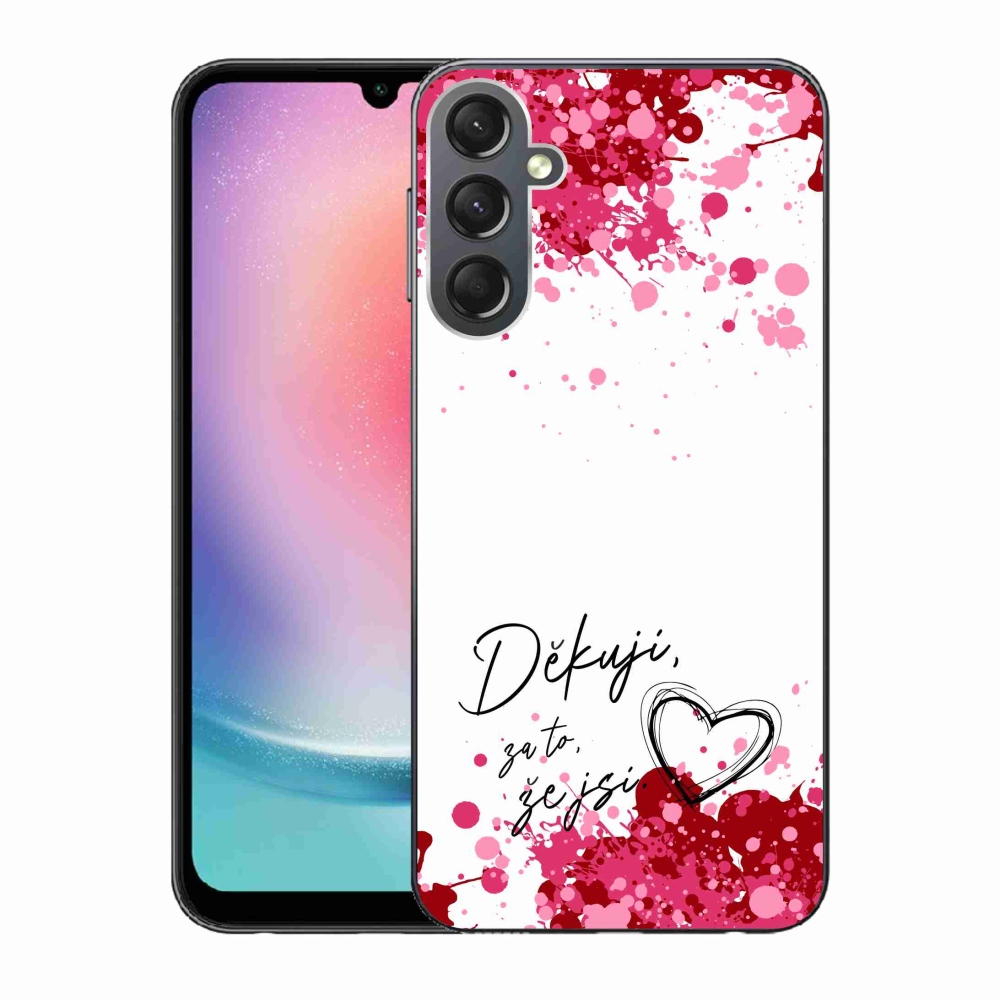 Gelový kryt mmCase na Samsung Galaxy A24 - zamilovaný text 2 bílé pozadí