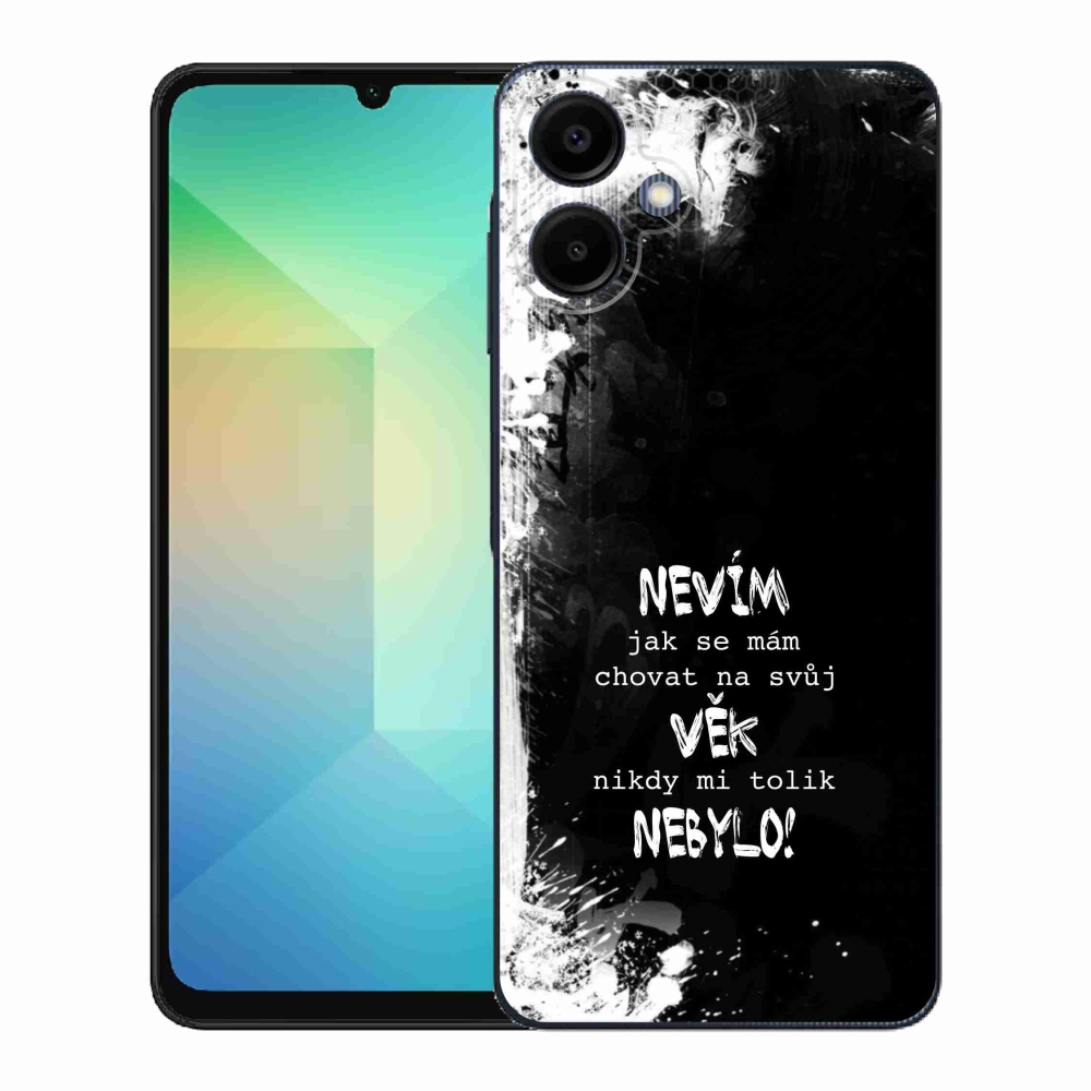 Gelový kryt mmCase na Samsung Galaxy A06 4G - vtipný text 14 černé pozadí