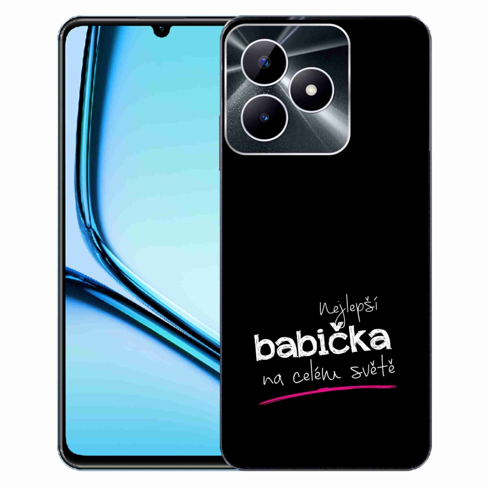 Gelový kryt mmCase na Realme Note 50 - nejlepší babička 4 černé pozadí