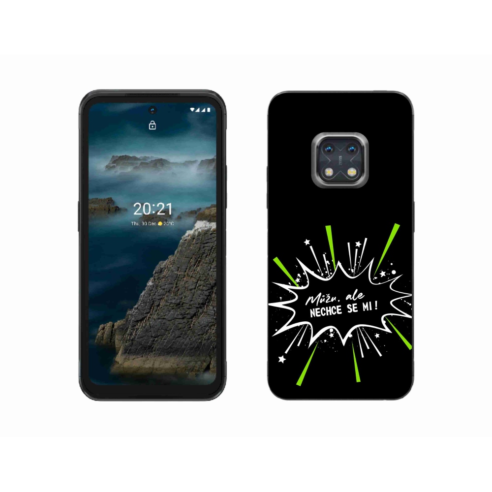 Gelový kryt mmCase na Nokia XR20 - vtipný text 11 černé pozadí