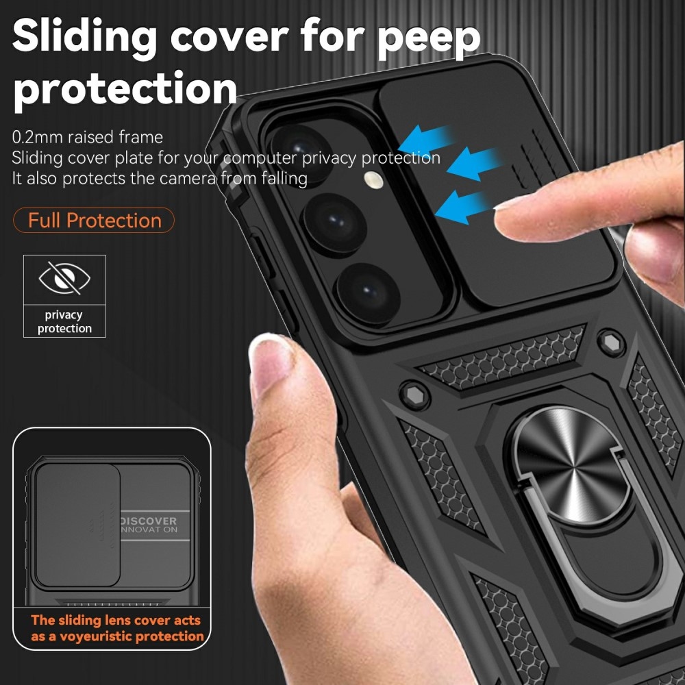 Ring odolný kryt na Samsung Galaxy S25+ - černý
