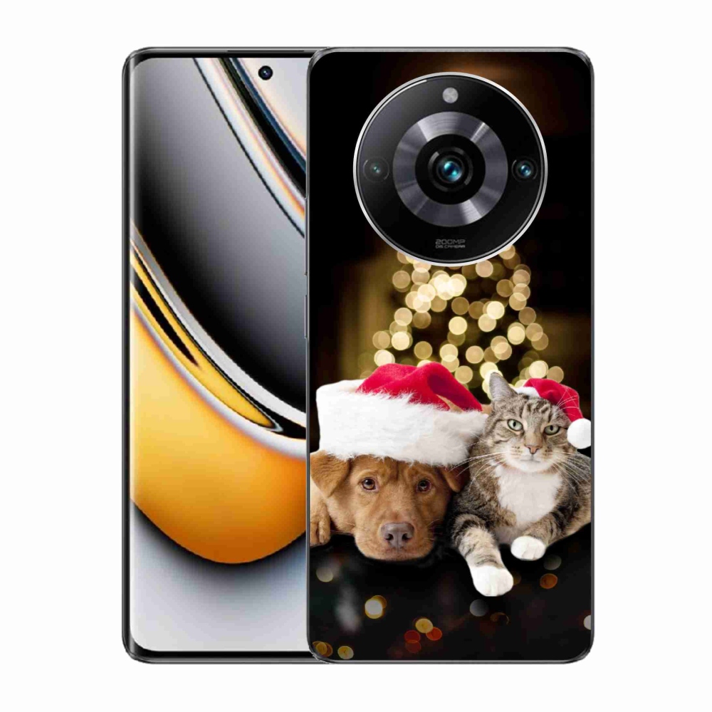 Gelový kryt mmCase na Realme 11 Pro/11 Pro+ - vánoční pes a kočka
