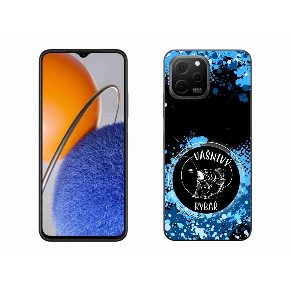 Gelový kryt mmCase na Huawei Nova Y61 - vášnivý rybář černé pozadí
