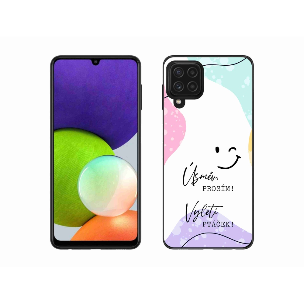 Gelový kryt mmCase na Samsung Galaxy A22 4G - vtipný text 4 bílé pozadí