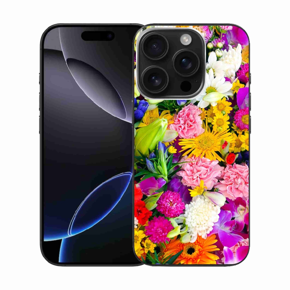 Gelový kryt mmCase na iPhone 16 Pro - květiny 12