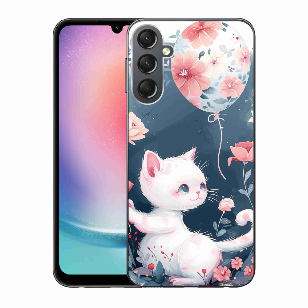 Gelový kryt mmCase na Samsung Galaxy A24 - kotě s balónkem