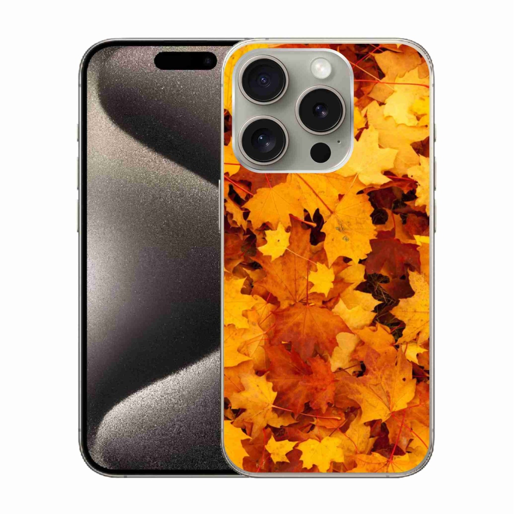 Gelový kryt mmCase na iPhone 15 Pro - javorové listy