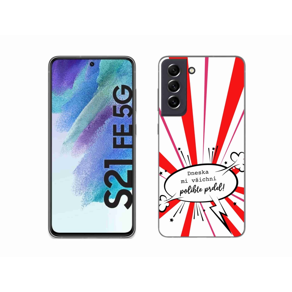 Gelový kryt mmCase na Samsung Galaxy S21 FE 5G - vtipný text 15 bílé pozadí