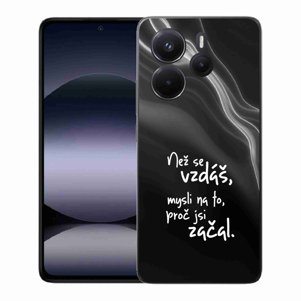 Gelový kryt mmCase na Xiaomi Redmi Note 14 - citát 2 černé pozadí