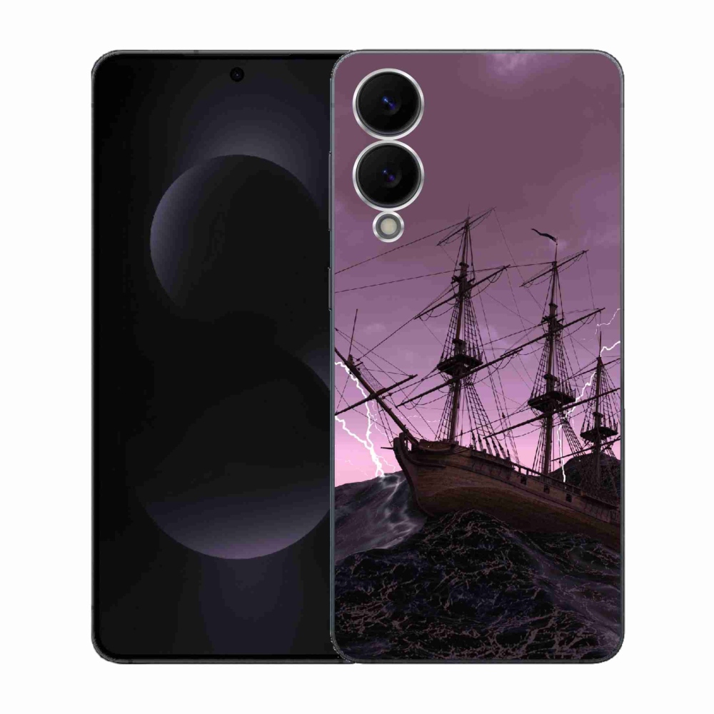 Gelový kryt mmCase na Samsung Galaxy S25 Edge - loď v bouři