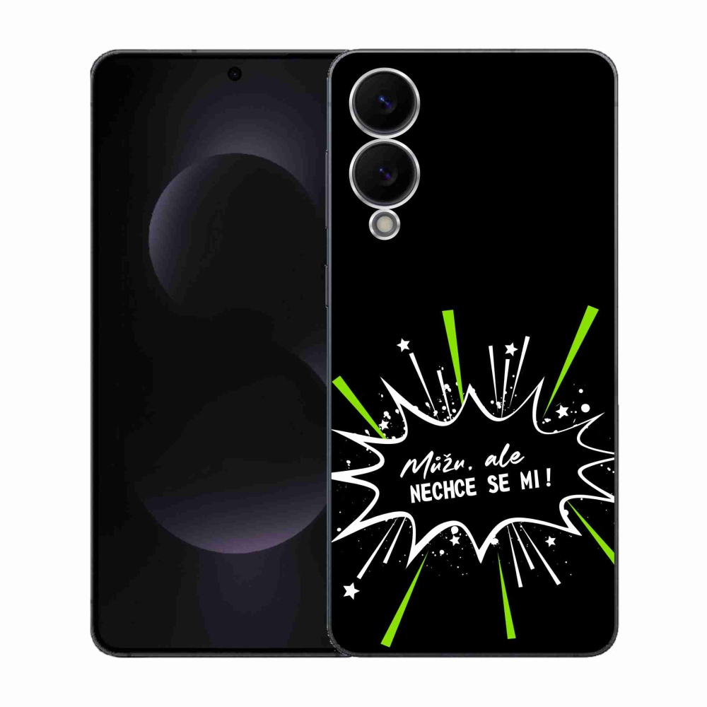 Gelový kryt mmCase na Samsung Galaxy S25 Edge - vtipný text 11 černé pozadí
