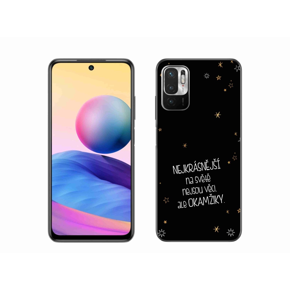 Gelový kryt mmCase na Xiaomi Redmi Note 10 5G - citát 4 černé pozadí