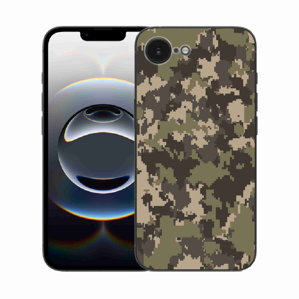 Gelový kryt mmCase na iPhone 16e - maskáčový vzor 12