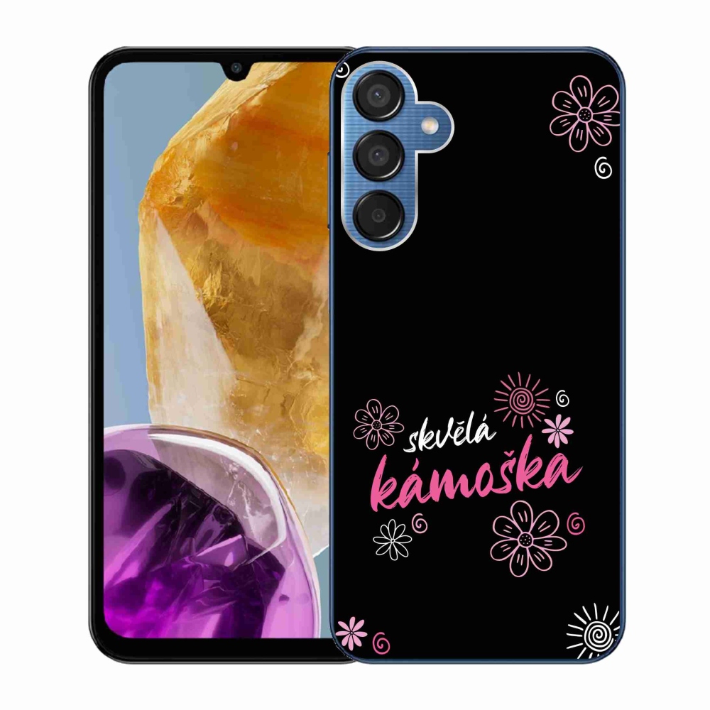 Gelový kryt mmCase na Samsung Galaxy M15 5G - skvělá kámoška černé pozadí