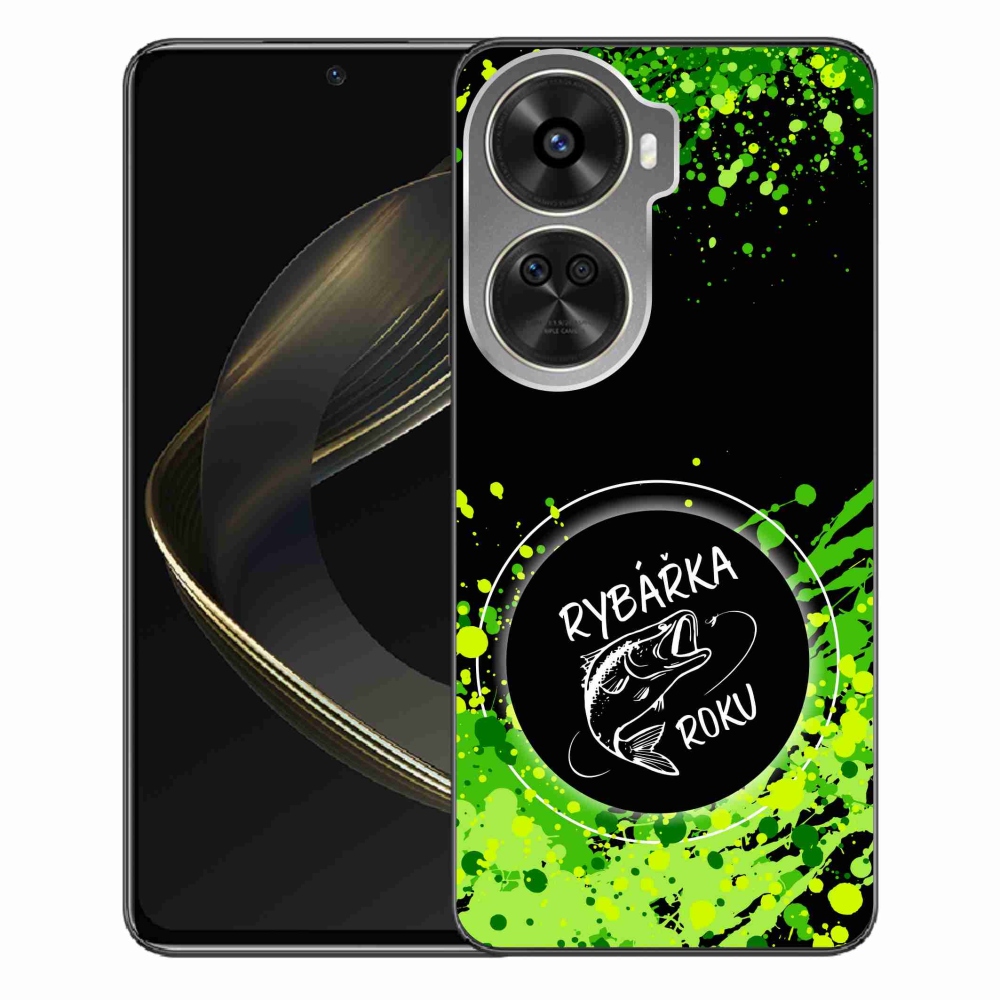 Gelový kryt mmCase na Huawei Nova 12 SE - rybářka roku černé pozadí