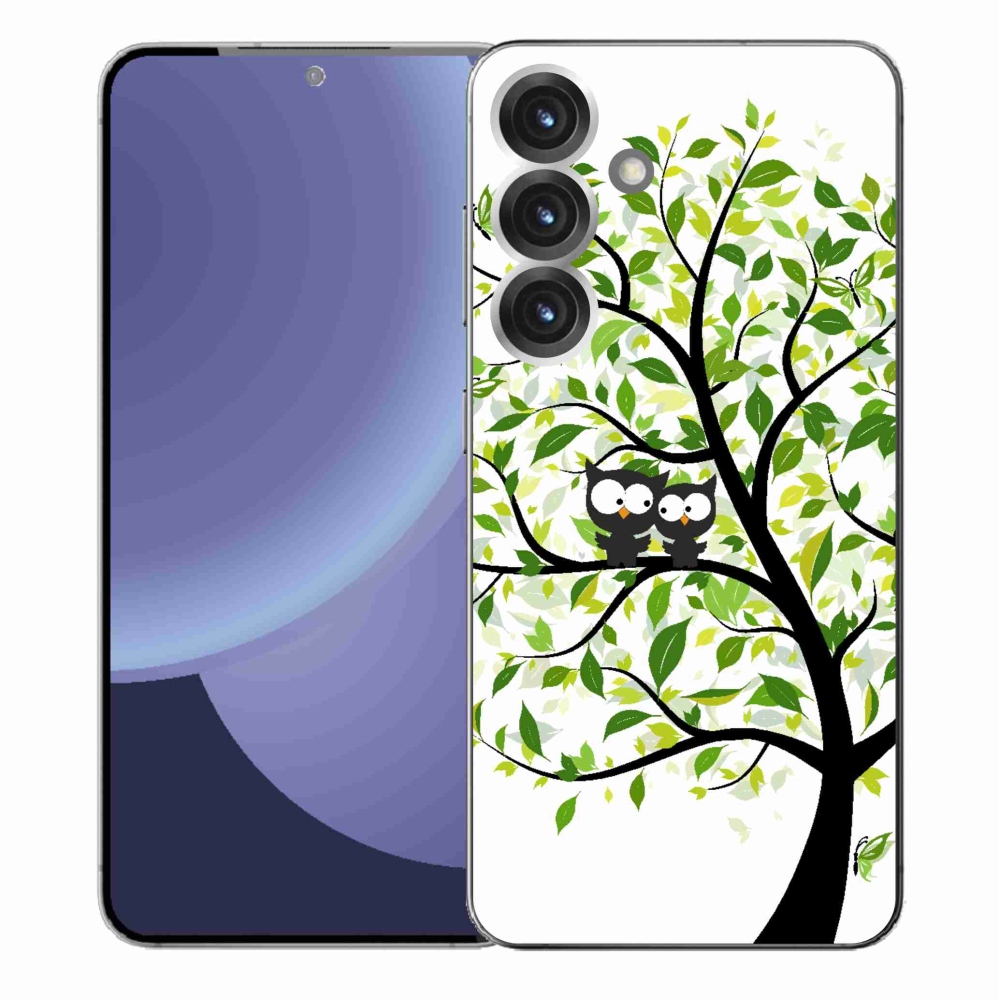Gelový kryt mmCase na Samsung Galaxy S25+ - sovičky na stromě