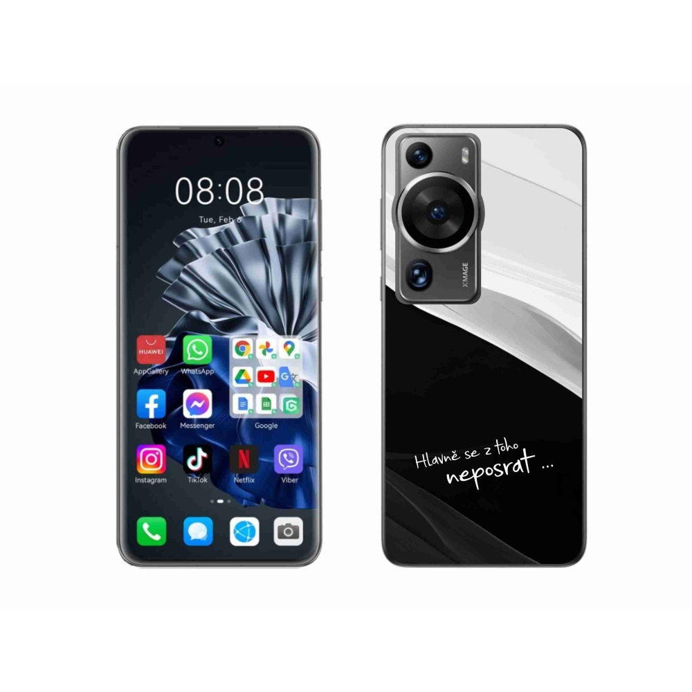 Gelový kryt mmCase na Huawei P60 Pro - vtipný text 13 černobílé pozadí