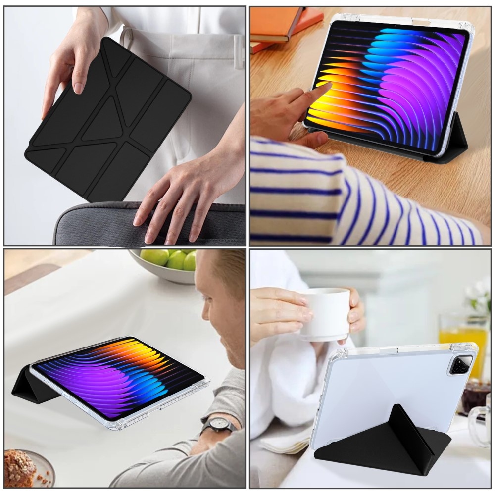 Origami chytré polohovací pouzdro na tablet Xiaomi Pad 7/7 Pro - černé