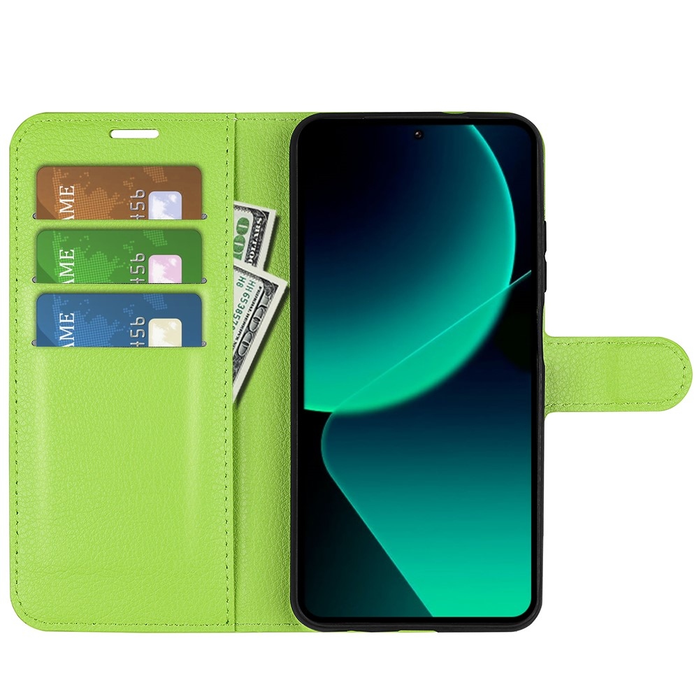 Litchi knížkové pouzdro na Xiaomi 13T/13T Pro - zelené