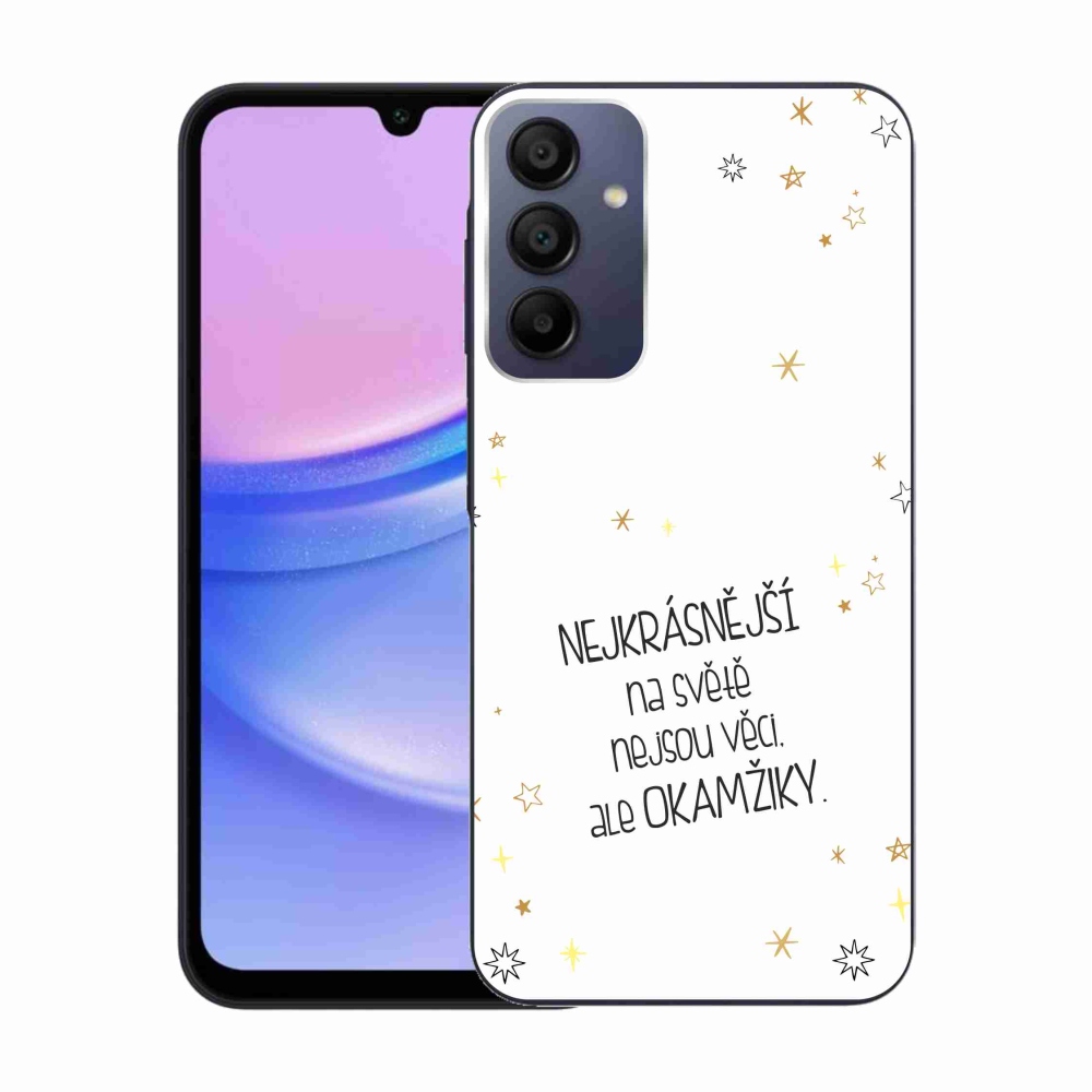 Gelový kryt mmCase na Samsung Galaxy A15 4G/5G - citát 4 bílé pozadí