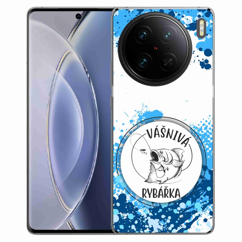 Gelový kryt mmCase na Vivo X90 Pro - vášnivá rybářka bílé pozadí