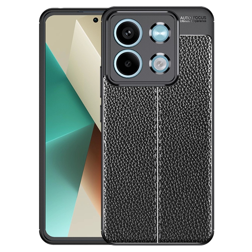 Litchi odolný gelový obal na Xiaomi Redmi Note 13 5G - černý