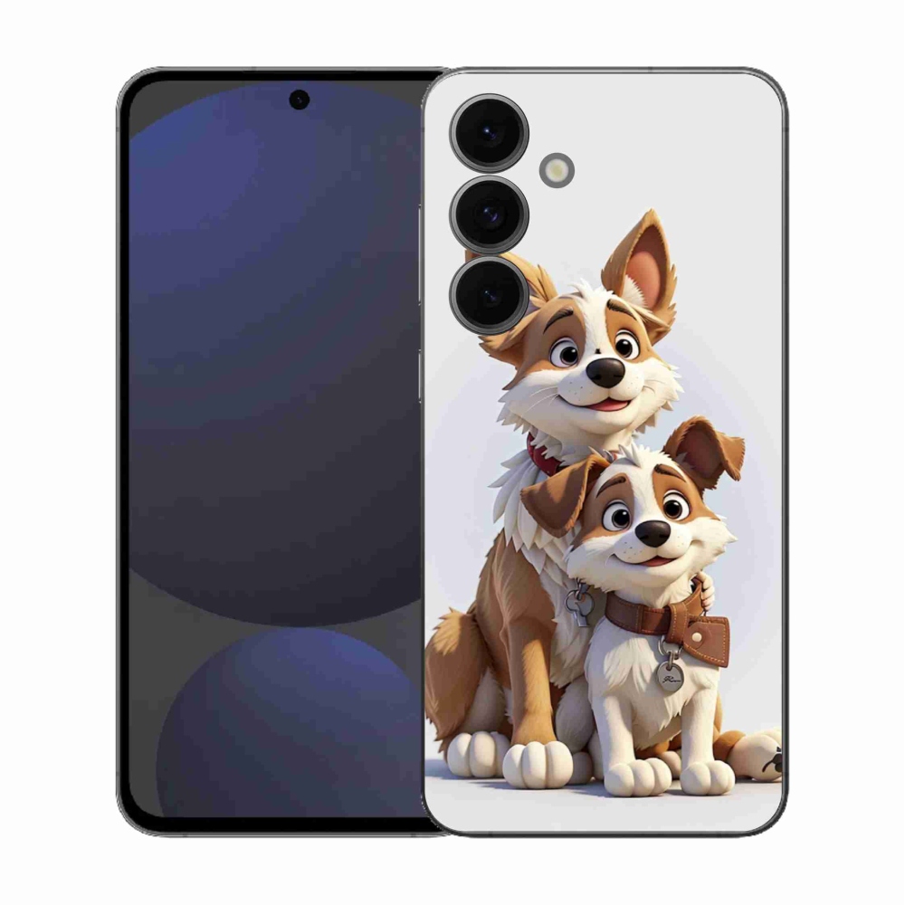 Gelový kryt mmCase na Samsung Galaxy S25 FE - kreslení psi
