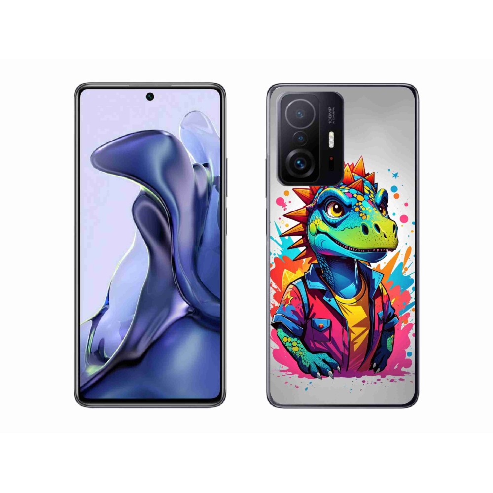 Gelový kryt mmCase na Xiaomi 11T - barevný dinosaurus