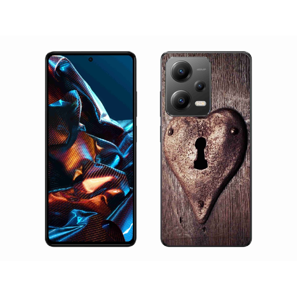 Gelový kryt mmCase na mobil Xiaomi Redmi Note 12 Pro 5G - zámek ve tvaru srdce
