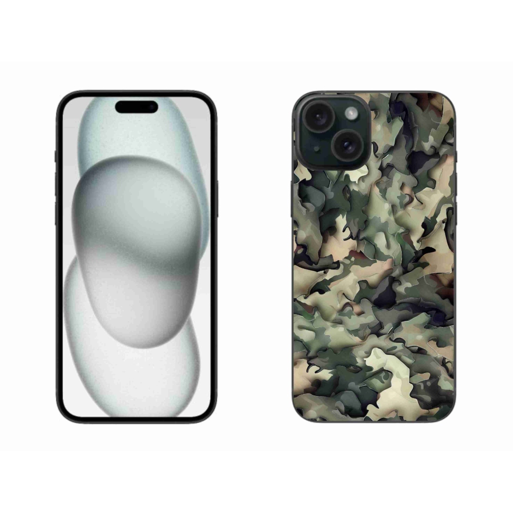 Gelový kryt mmCase na iPhone 15 Plus - maskáčový vzor 9