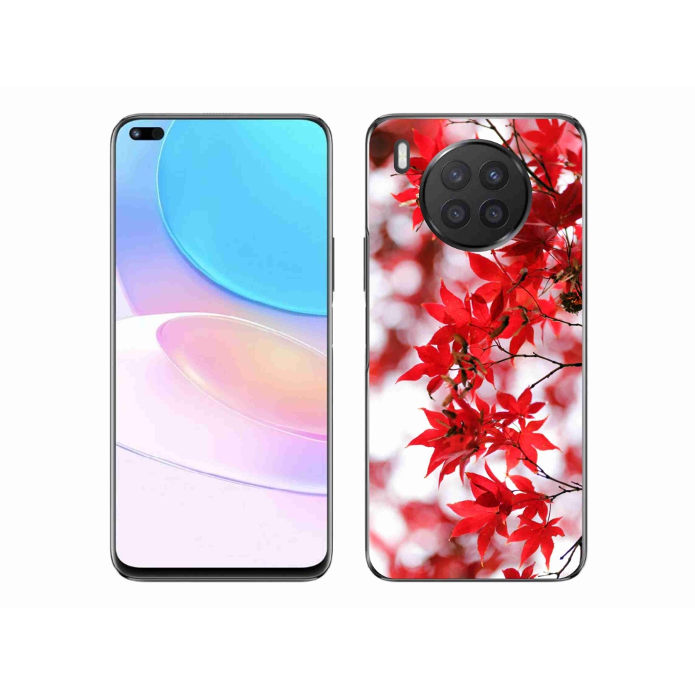 Gelový kryt mmCase na Huawei Nova 8i - červené listy