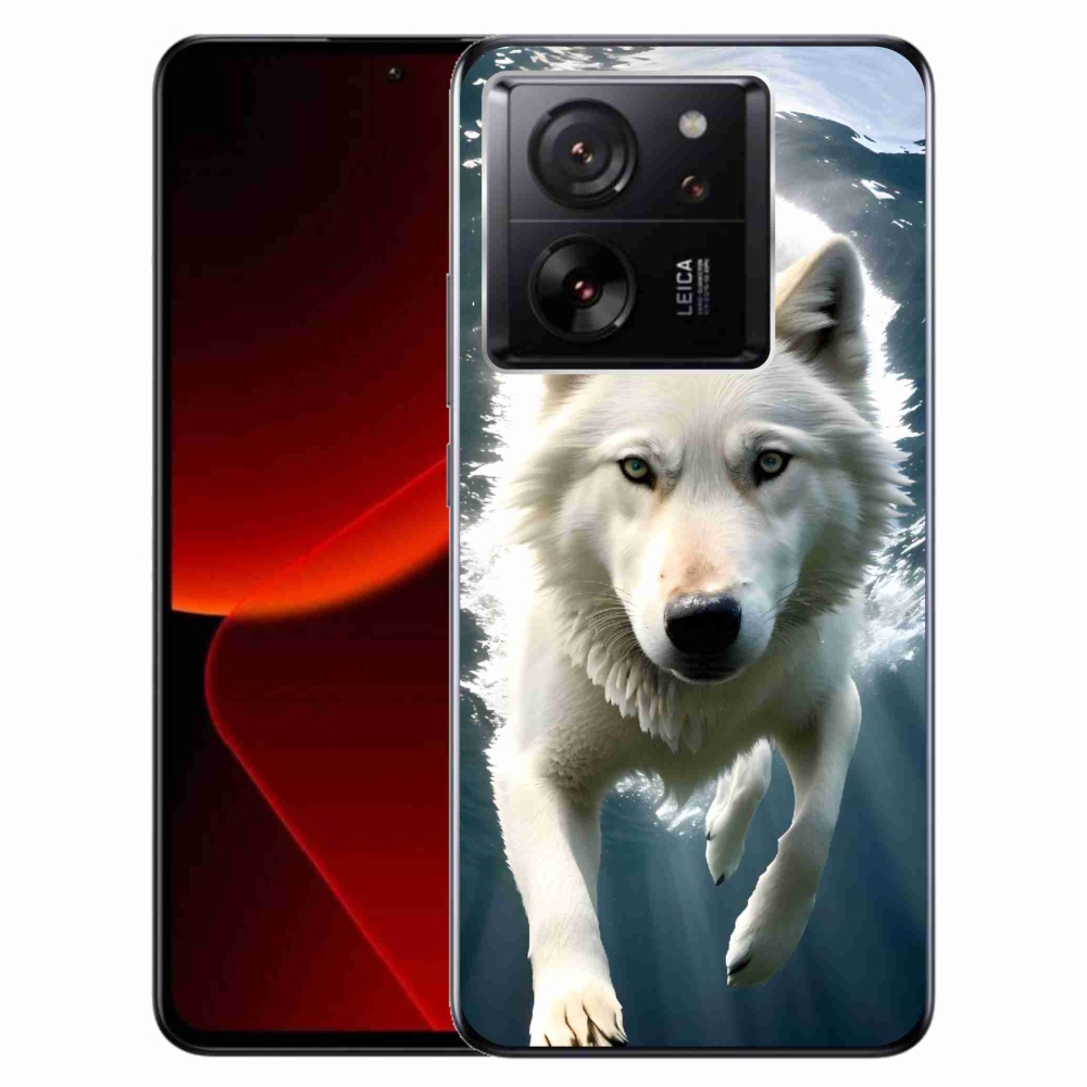 Gelový kryt mmCase na Xiaomi 13T/13T Pro - bílý vlk