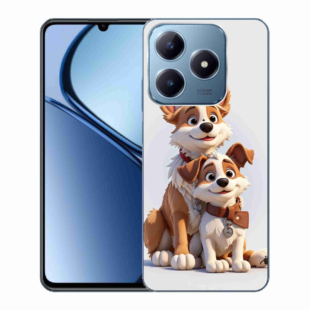 Gelový kryt mmCase na Realme C63 - kreslení psi