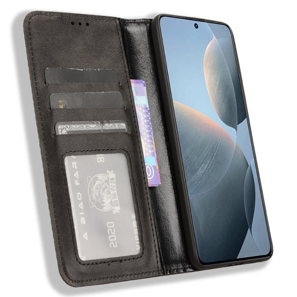 Vintage knížkové pouzdro na Xiaomi Poco X6 Pro 5G - tmavěmodré