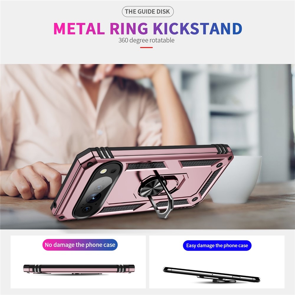 Ring odolný kryt na Google Pixel 10 Pro/Pixel 10 - růžovozlatý