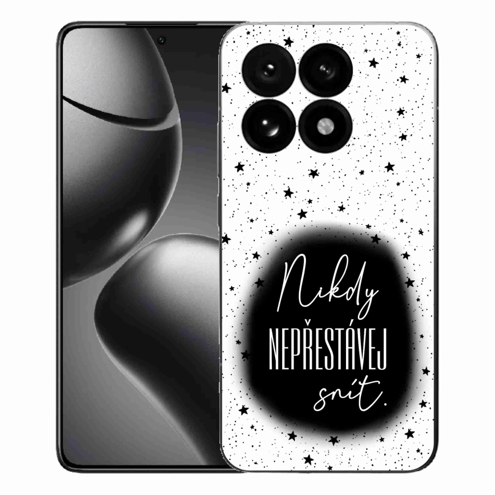 Gelový kryt mmCase na Xiaomi 15T - citát 1 černobílé pozadí