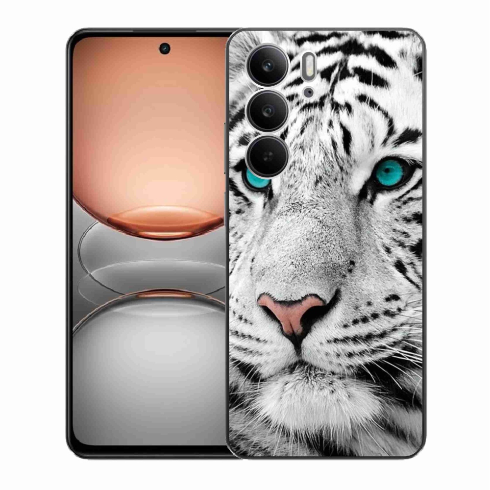 Gelový kryt mmCase na Realme C75 - bílý tygr