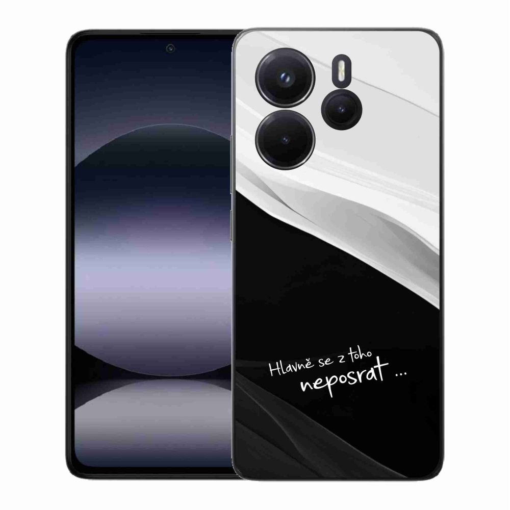 Gelový kryt mmCase na Xiaomi Redmi Note 14 - vtipný text 13 černobílé pozadí