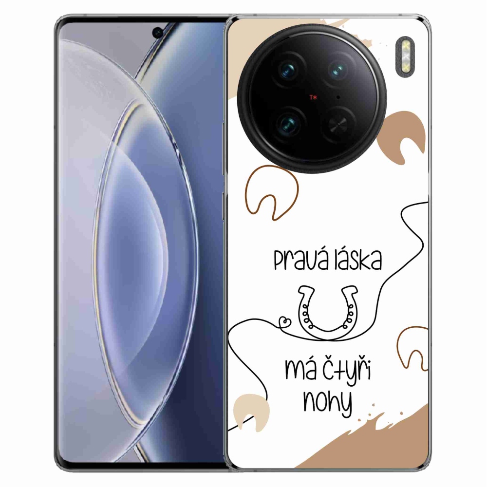 Gelový kryt mmCase na Vivo X90 Pro - koňský motiv bílé pozadí