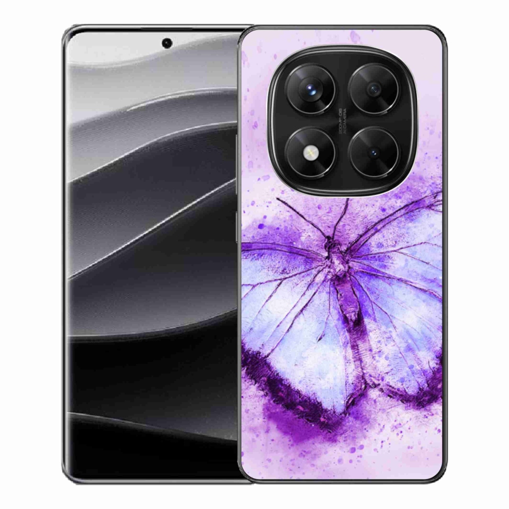 Gelový kryt mmCase na Xiaomi Redmi Note 14 Pro 5G/Poco X7 5G - fialový motýl