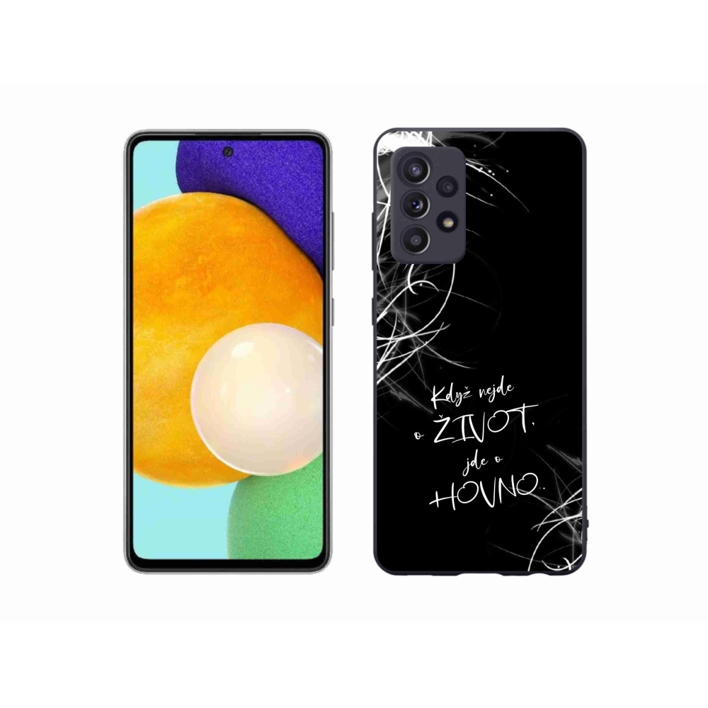 Gelový kryt mmCase na Samsung Galaxy A52/A52 5G - vtipný text 16 černé pozadí