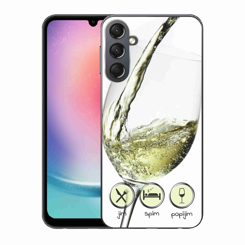 Gelový obal mmCase na Samsung Galaxy A24 - sklenička vína bílé
